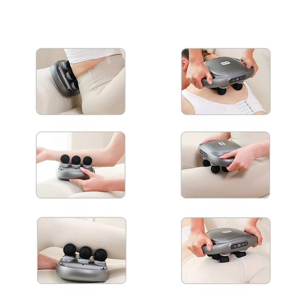 PowerRelief 6D - Masseur dos et corps à 6 têtes et percussions profondes 