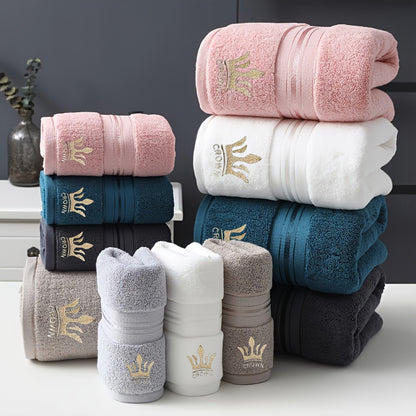 RoyalCotton – 8pcs Luxury Bath Towel Set with Crown Embroidery