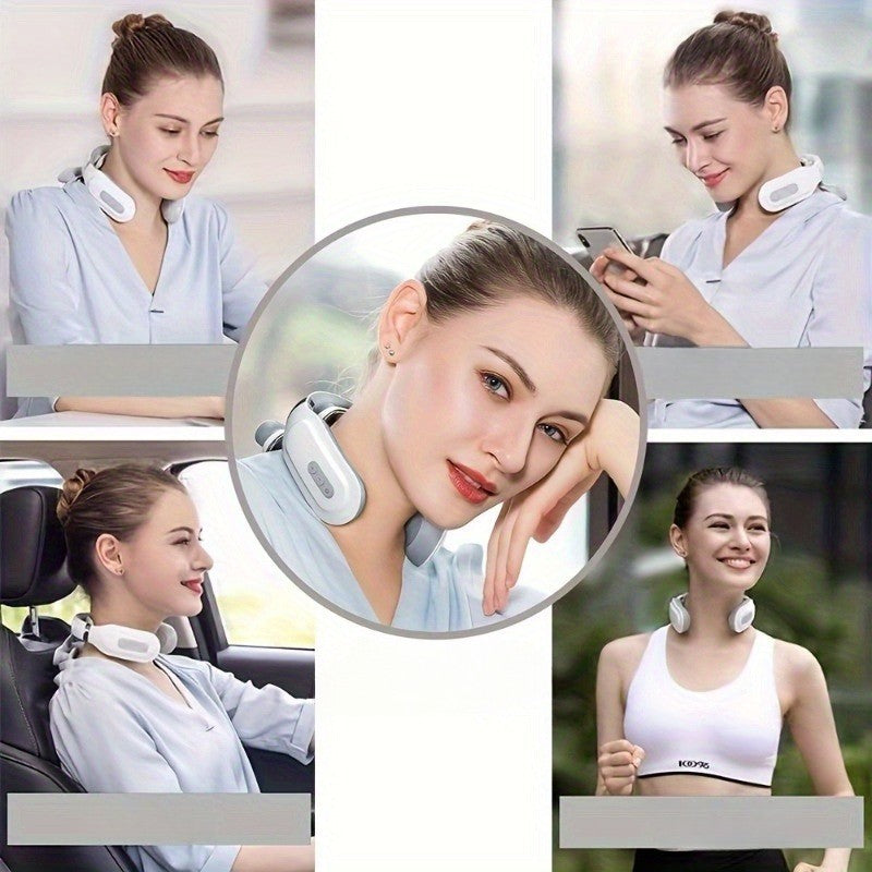 NeckRelief Pro - Masseur de cou intelligent avec chaleur, vibrations et technologie EMS Pulse 