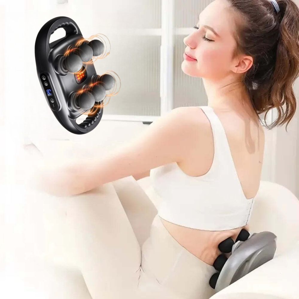 PowerRelief 6D - Back & Body Massager with 6 Heads and Deep Percussion