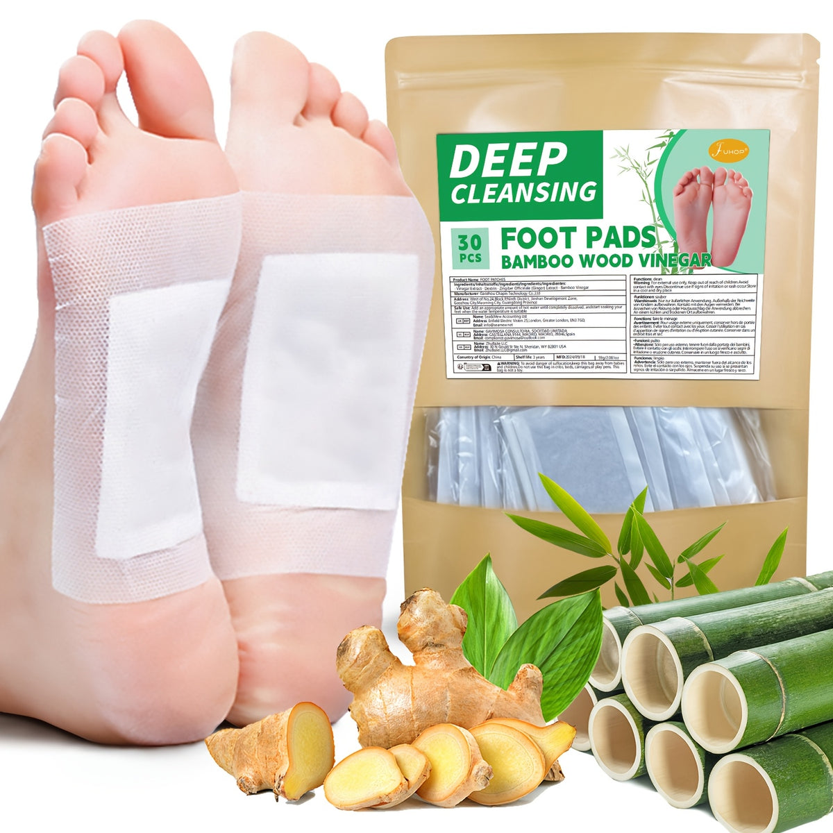DetoxFeet™ – Bamboo Vinegar & Ginger Detox Foot Pads