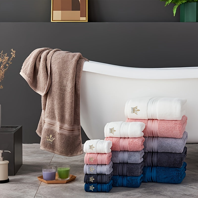 RoyalCotton – 8pcs Luxury Bath Towel Set with Crown Embroidery